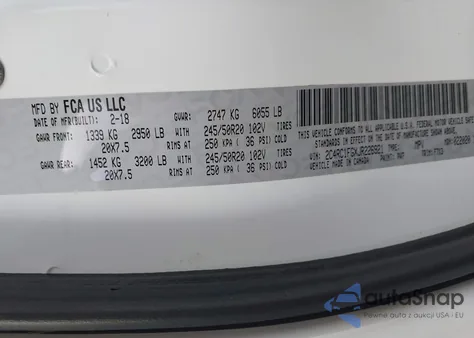 2018 Chrysler Pacifica Touring Plus z USA, uszkodzony, nr VIN 2C4RC1FGXJR226921